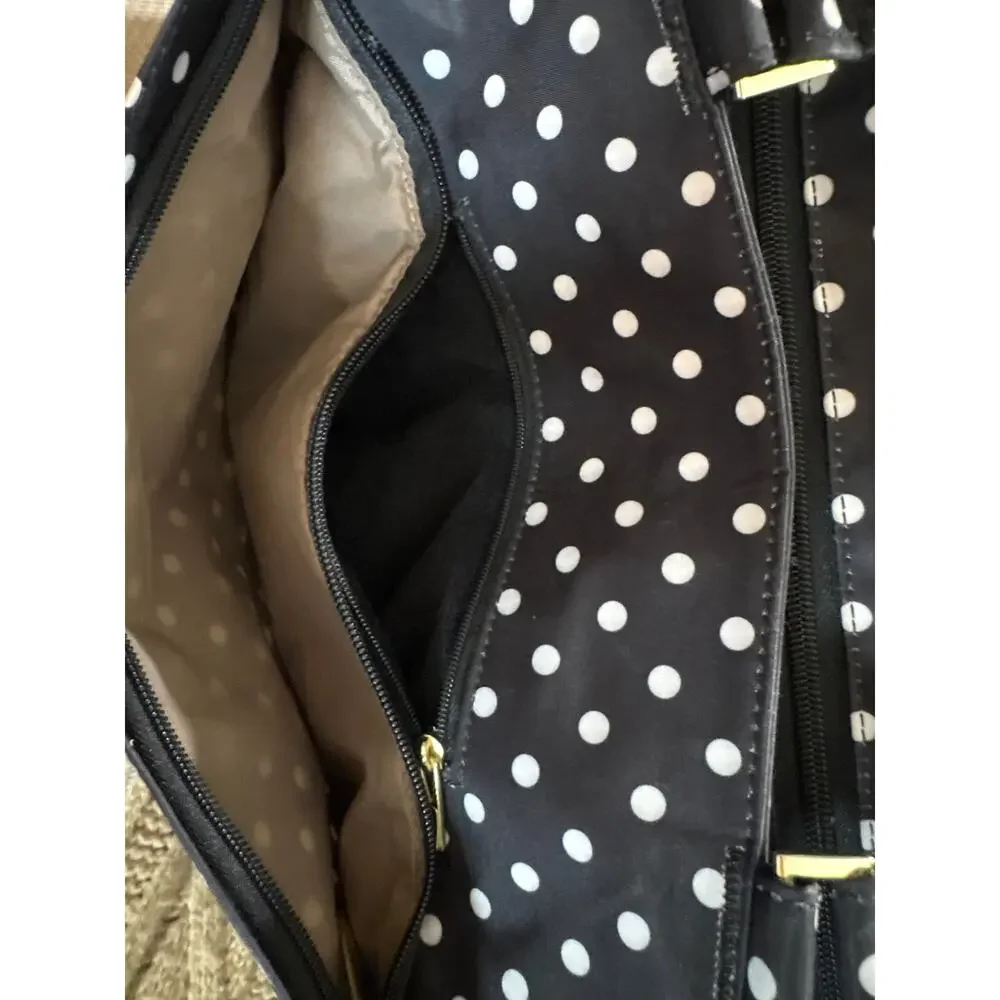JuJuBe Be Classy Structured Multi-Functional Diaper Bag Black White Polka Dot